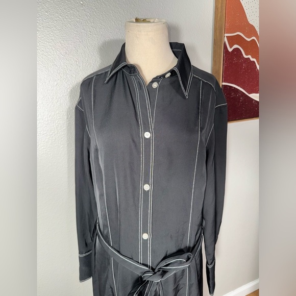 Tie-belt shirt dress - Black - Ladies |H&M size small. - Picture 9 of 10